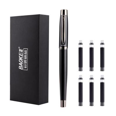 China Fluently Writing Pen Set Luxury Metal Fountain Pen Gift Set 1 Fountain Pen 6 Fountain Pen Cartridge for sale