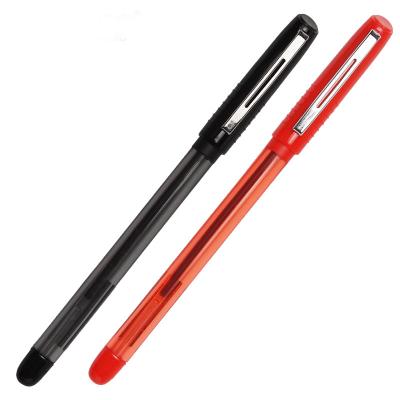 China Black Plastic Ballpoint Pen Refill Ball Ballpoint Pen 1.0mm High Quality Blue and Red Flat Ballpoint Pen for sale