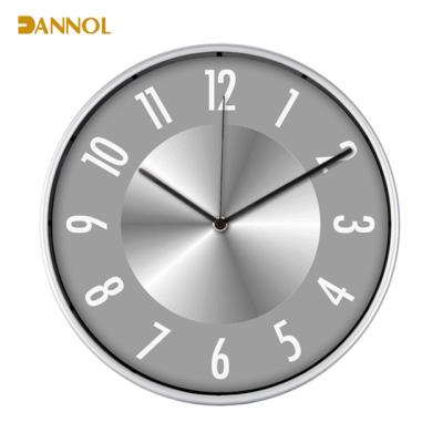 China Aluminum Decor On The Dial Two Tone Aluminum Watch Face Arabic Digit Frame Wall Watch Plastic Wall Clock 12 Inch for sale