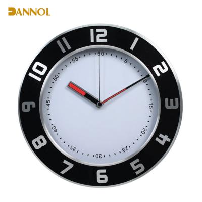 China Silkscreen design on the aluminum frame looks like a 12 inch metal wall clock watches with large numbers imprinting on the frame for sale