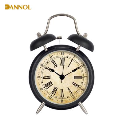 China Antique Style Vintage Metal Case Bell Alarm Clock Table Home Office Twin Clock for sale