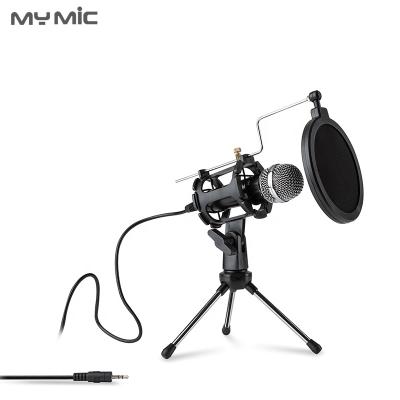 China Podcast Studio MY MIC CM10 Studio Recording Microphone Wired Desktop Condenser Microphone for Computer Game Broadcasting with Tripod Kit for sale