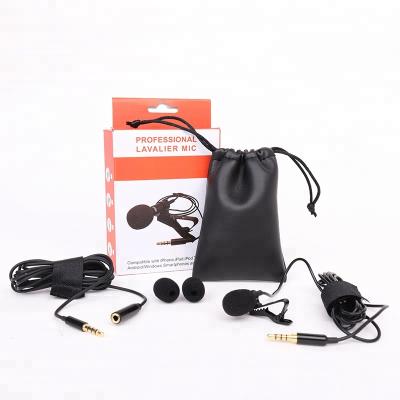 China Professional Lapel Microphone Clip Recording Lavalier Microphone 3.5mm Jack Mini Wired Condenser Mic For Smartphones Laptop Mic Lavalier for sale