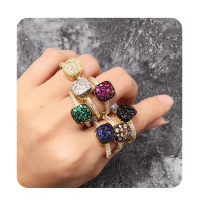 China Diamond Rings Luxury Blingbling Fashion luxury designs Zircon Diamond Rings For Women Jewelry by Sauqre d'or de bijoux for sale