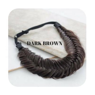 China Synthetic Hair Extensions Synthetic Hair Braid Fishtail Headband For Handmade Braids Customized Wholesale Plaite Braided Hair Headbands for sale