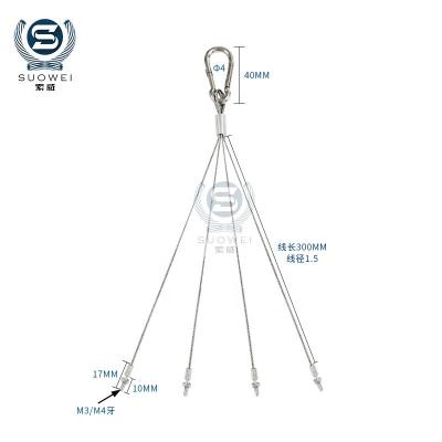 China Heavy Industry Hardware Stainless Steel Wire Led Lighting Hanging Suspension Wiring Kit for sale