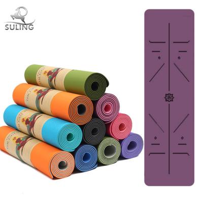 China Purchase custom non-slip printed eco-friendly foldable pink gray pink yogamat 6mm double layer logo fitness anti-slip yoga mat tape new for sale