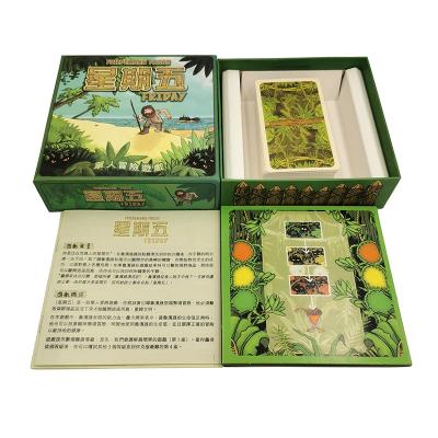 China Souvenirs/Recyclable Custom Printed Cardboard Adventure Desert Island Survival Games Tarot Card Cardboard Entertaiment Playing Cards With Sky And Earth Cover Box for sale