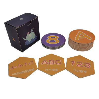 China Souvenirs/Entertaiment Game Cards Design Your Own Flash Cards Shape Circle Number Letter Special Custom Printed Kids Learning Game Education Card With Boxes for sale