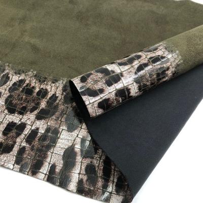 China Soft Elastic (FA-517) Suede Fabric With Gradation Snake Pattern For Bags And Shoes Materials for sale