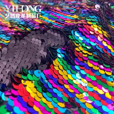 China (FA-ZPFX1) viable 5 mm knitted basic pattern colorful special sequins fabric for toys, costume, bags for sale