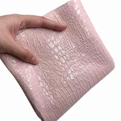 China Elastic (FA-621) waterproof 1.0mm can touch color pure irregular square pattern waterproof synthetic leather for shoes bags materials for sale