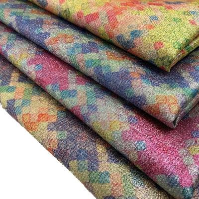 China DIY Anti-rust A4 Size Leather Beautiful Chunky Small Square Printed Mesh Glitter Fabric for Bows, Bags and Shoes for sale