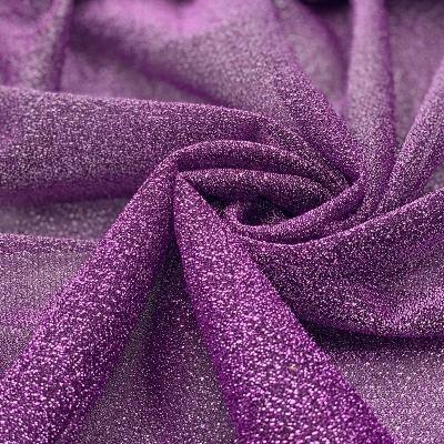 China Metallic in stock factory wholesale sponge metallic lurex zizmi poly knitted fabric for party for sale