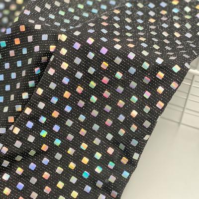 China Breathable Spandex Multicolor Glitter Yarn Dyed Plain Poly Baton Sequin Sequin Lurex Knitted Fabric for sale