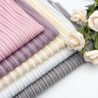 China Flexible Embroidered Floor Lurex Draping Luxury Wedding Guipure Stripe Ribbon Running Viable New Dress Glitter Mesh Tulle Lace Fabrics for sale