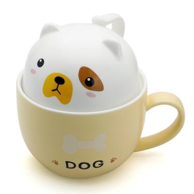 China Sustainable Cute Funny Ceramic Raccoon Coffee Mug 3D Tea Cup Animal Shaped Mug for sale