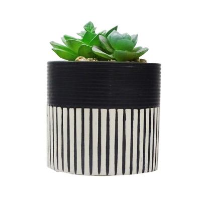 China Modern plant morden round shape indoor ceramic succulents flower pot decor porcelain plant pot for sale