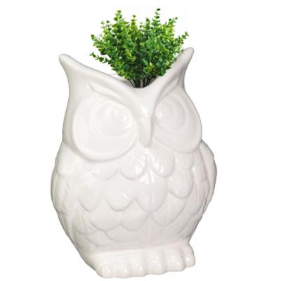 China Modern Custom Different Colors Owl Flower Pot Ceramic Vase For Home Decoration for sale