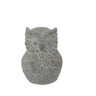 China Eco-friendly Modern Owl Home Ornament Office Garden Decoration Statue Animal Sculpture Cement Figurine for sale