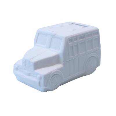 China Custom Ceramic DIY Painting Car Coin Bank Kids Diy Money Painting Bank With Low Price Ceramic Diy Toys for sale