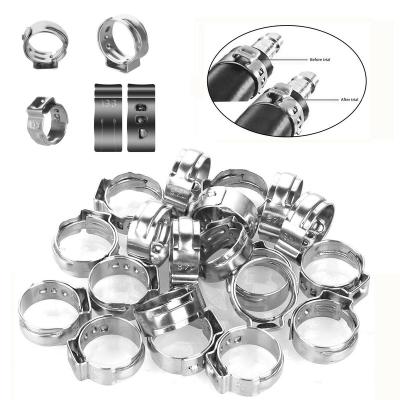 China General Industry 180PCS Boxed 304 Single DIN Stainless Steel Ear Pipe Clamp Combination Kits, Joint Pipe Clamp Groove For Pipe Clip Connection for sale