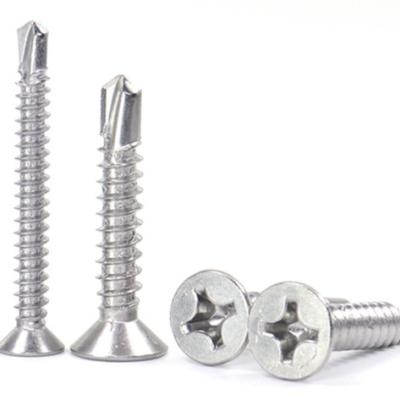 China 304 Stainless Steel Cross Countersunk Head Self-Drilling Screws for drilling, tapping and locking in wood and metal for sale