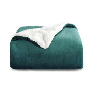 China Portable Green Color Customized Sherpa Fleece Throw Blanket For Couch Fuzzy Warm Soft Thick Blankets And Sofa Throws 50x60 Inches for sale