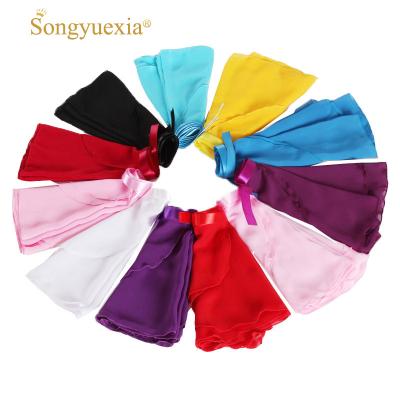 China songyuexia 11clolors other women's chiffon ballet tutu dance skirt dance skate wrap 3 sizes girls practice base ballet skirt for sale