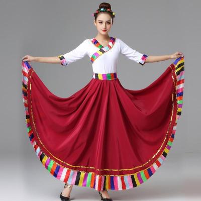 China Chinese Traditional Costume Stage Dance Wear People Costume Tibetan Performance Festival Equipment For Women Dancing Single Top T01 for sale