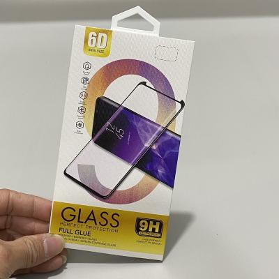 China Recycled Materials Wholesale Retail Cell Phone Tempered Glass Wrapping Paper Screen Protector Packaging Box for sale