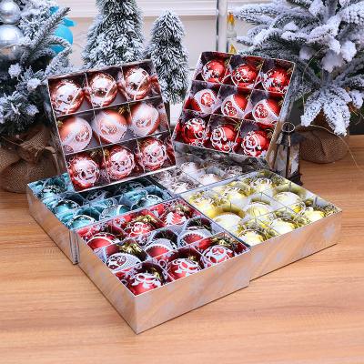 China 6cm Package 9PCS Christmas Painted Christmas Ball Box Luxury Set Unbreakable Plastic Hang Tree Decoration Santa Balls Navidad 2023 for sale