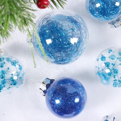 China Christmast Ornament 2023 New Design 4cm/6cm/8cm Mix 34PCS PET Baubles Balls Box Set Transparent Clear Plastic Ball For Christmas Home Tree Ornaments for sale