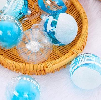 China Modern 6cm/8cm Christmas Clear Ball Decoration 12pcs Painted Christmas Plastic Balls for sale