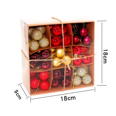 China Beautiful 99PCS 3cm Christmas Tree Ball And Colorful Plastic Tree Ornaments Hanging Baubles Set Box With Wire for sale