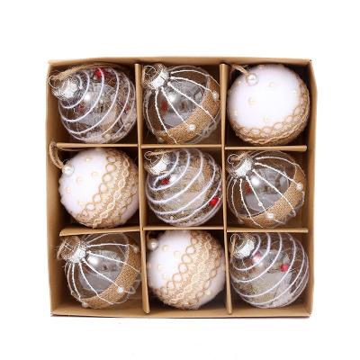 China Popular Christmas Gift 8 cm 9 Pcs Christmas Tree Decoration PET+froth Christmas Gifts Ball for sale