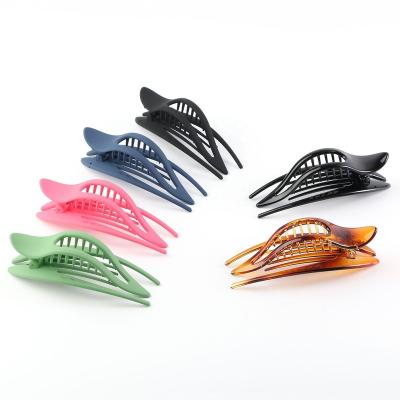 China Hair claw Temperament Simple Geometric Frosted Hairpin Hair Colorful Shell Fashion Clip for sale