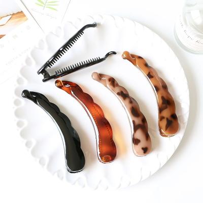 China Hair Decoration Wash hair  Twist Classic Multicolor Women Headwear  Non Slip Slim Thin Banana Hair Clip for sale