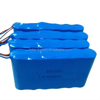 China 100% cell With certifications customized 7.4v 18650 cell 6000mah lithium lion battery pack for electric devices for sale