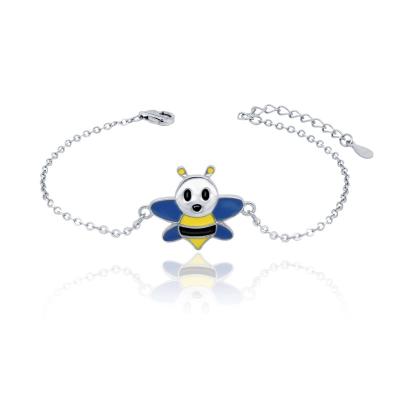 China FASHIONABLE New Products Silver Plate Funny Animal Jewelry Design Permanent Cute Bee Bracelet for sale