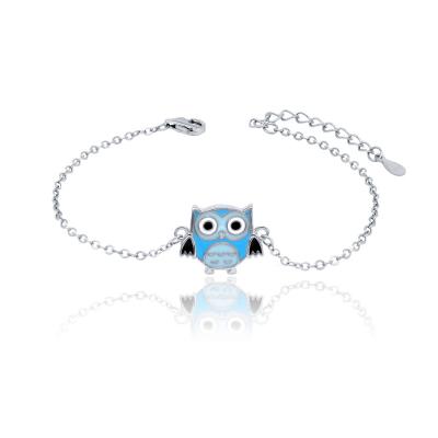 China FASHIONABLE High Quality Hypoallergenic Animal Owls Kids Gift Cute 925 Silver Men Women Bracelets for sale