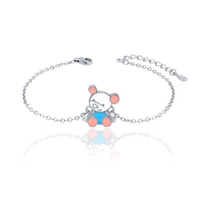 China FASHIONABLE Hypoallergenic Animal Kids Sterling Silver 925 Cute Mouse Bracelets Anklets Fashion Kids Gift for sale