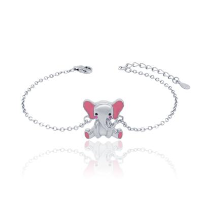 China FASHIONABLE Hypoallergenic Animal Kids Sterling Silver 925 Cute Elephant Bracelets Anklets Fashion Kids Gift for sale