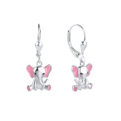 China Loverly Earrings Loverly Sterling Silver Pink Elephant Girls Fashionable Cute Jewelry Earrings For Girls for sale