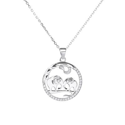 China 2023 New Hot FASHIONABLE S925 Sterling Silver Jewelry Elephant Circle Necklace Christmas Pendant Gifts For Women for sale