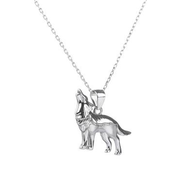 China 2023 New TRENDY S925 Sterling Silver Jewelry Wolf Pendant Necklace Christmas Gifts For Women for sale