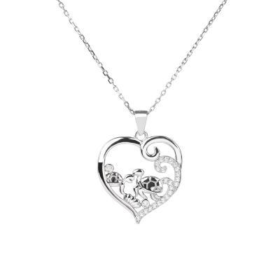 China 2023 New TRENDY S925 Sterling Silver Heart Jewelry Animal Pendant Necklace Christmas Gifts For Women for sale