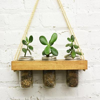 China Rustic wooden planter from Europe, hanging planter, rustic home decor/farmhouse decor for sale