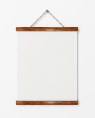 China Europe mock up blank poster with wooden frame hanging on white wall, background for sale