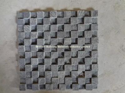 China Black Limestone Mosaic Split Uniform High-Low Design for sale